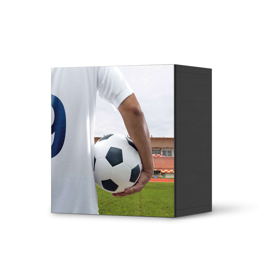 Klebefolie für Möbel Footballmania - IKEA Besta Regal 1 Türe - schwarz