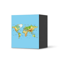 Klebefolie für Möbel Geografische Weltkarte - IKEA Besta Regal 1 Türe - schwarz