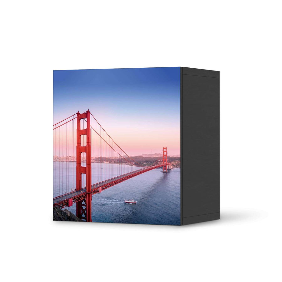 Klebefolie für Möbel Golden Gate - IKEA Besta Regal 1 Türe - schwarz