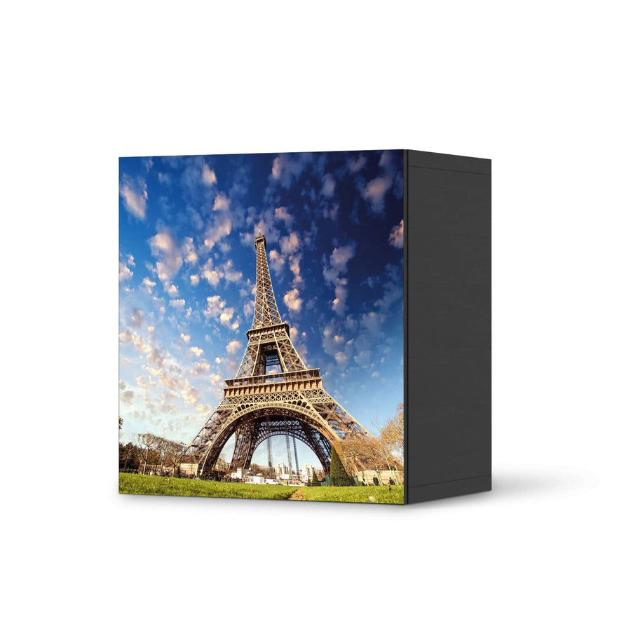 Klebefolie für Möbel La Tour Eiffel - IKEA Besta Regal 1 Türe - schwarz