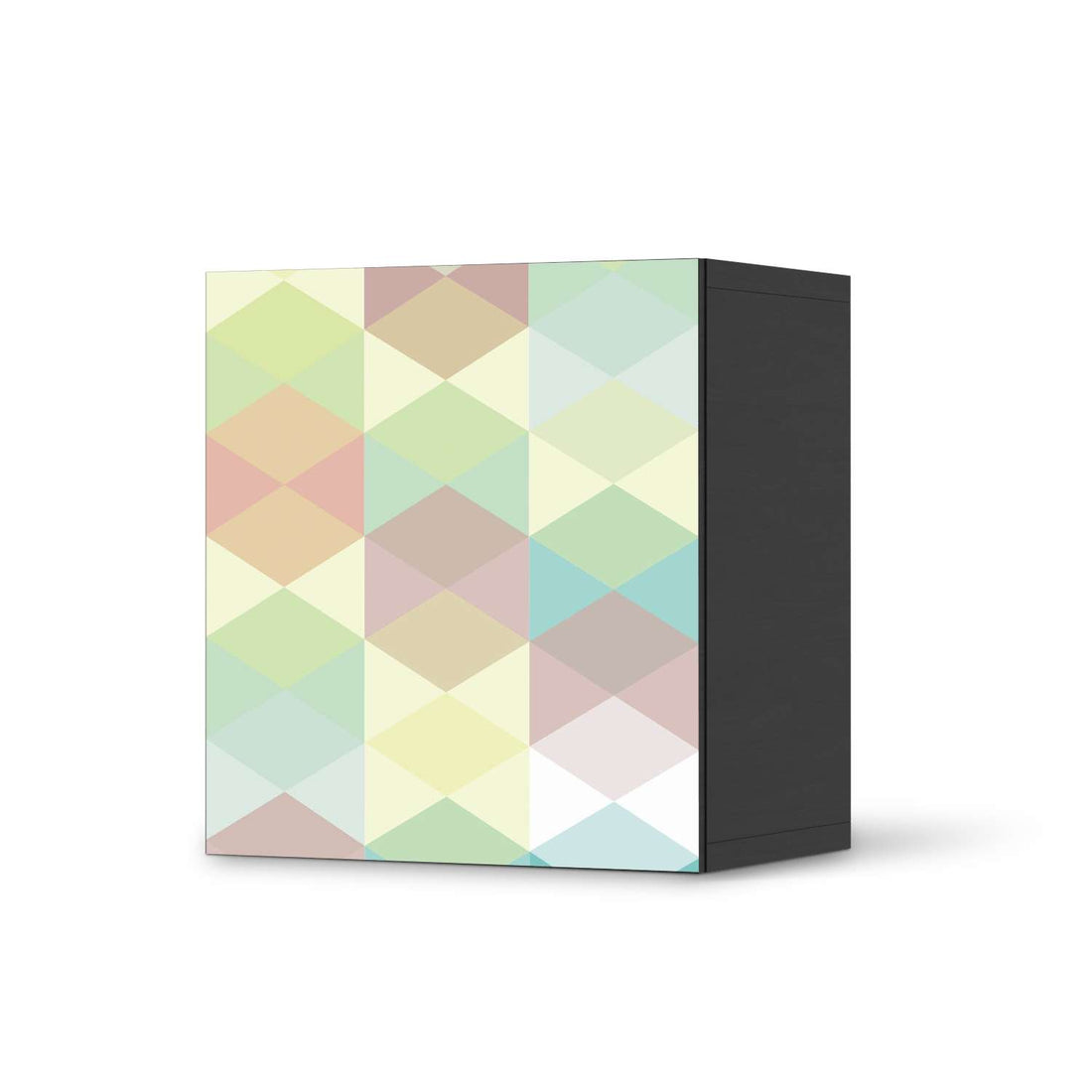 Klebefolie für Möbel Melitta Pastell Geometrie - IKEA Besta Regal 1 Türe - schwarz