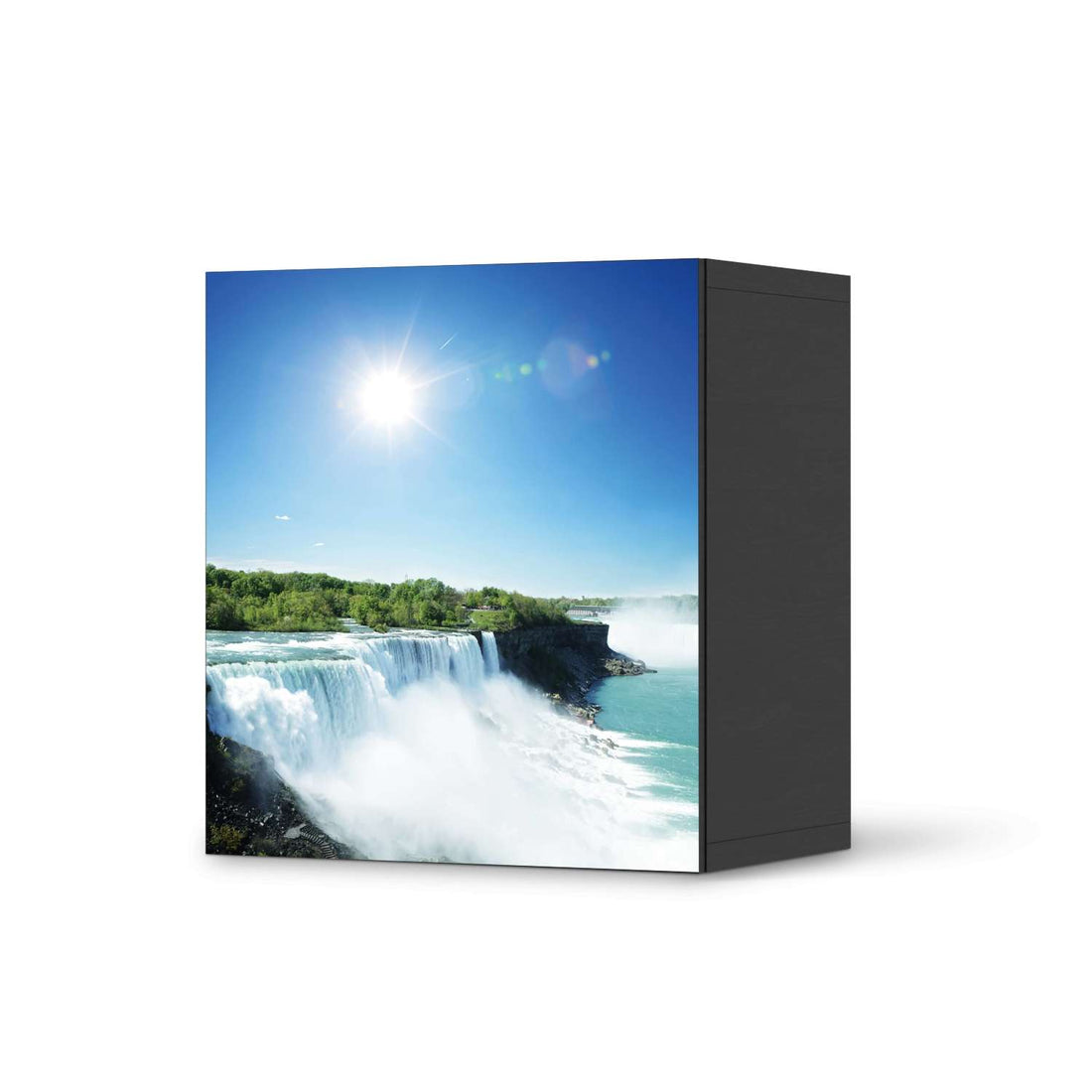 Klebefolie für Möbel Niagara Falls - IKEA Besta Regal 1 Türe - schwarz