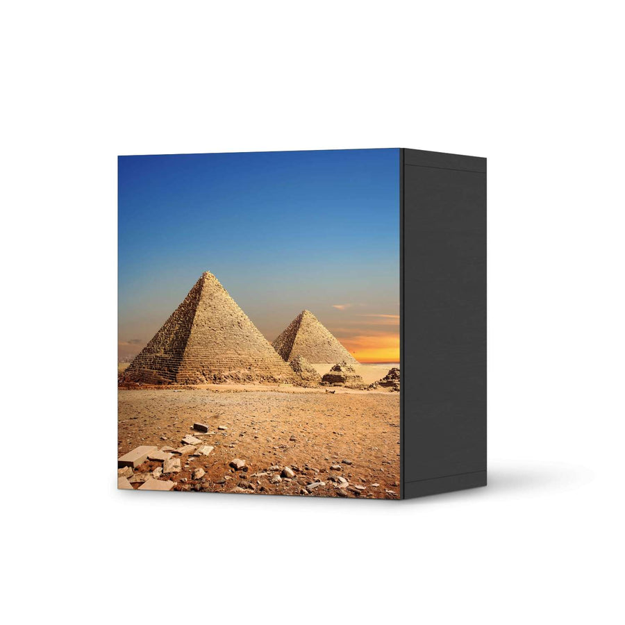 Klebefolie für Möbel Pyramids - IKEA Besta Regal 1 Türe - schwarz