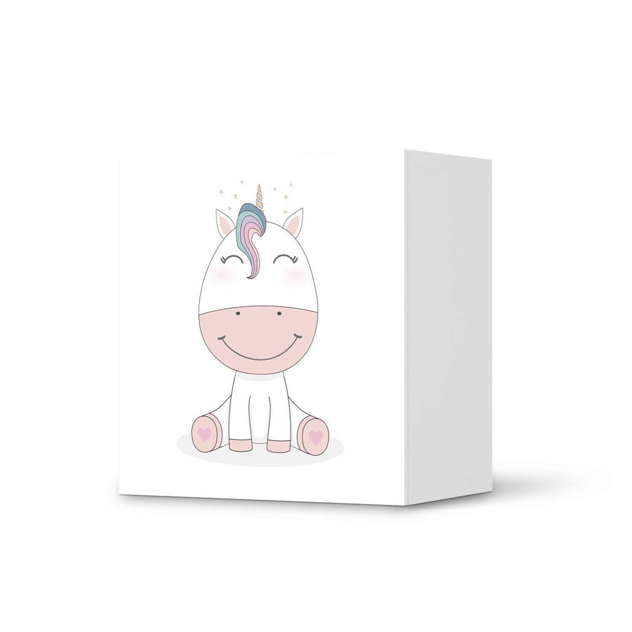 Klebefolie für Möbel Baby Unicorn - IKEA Besta Regal 1 Türe  - weiss