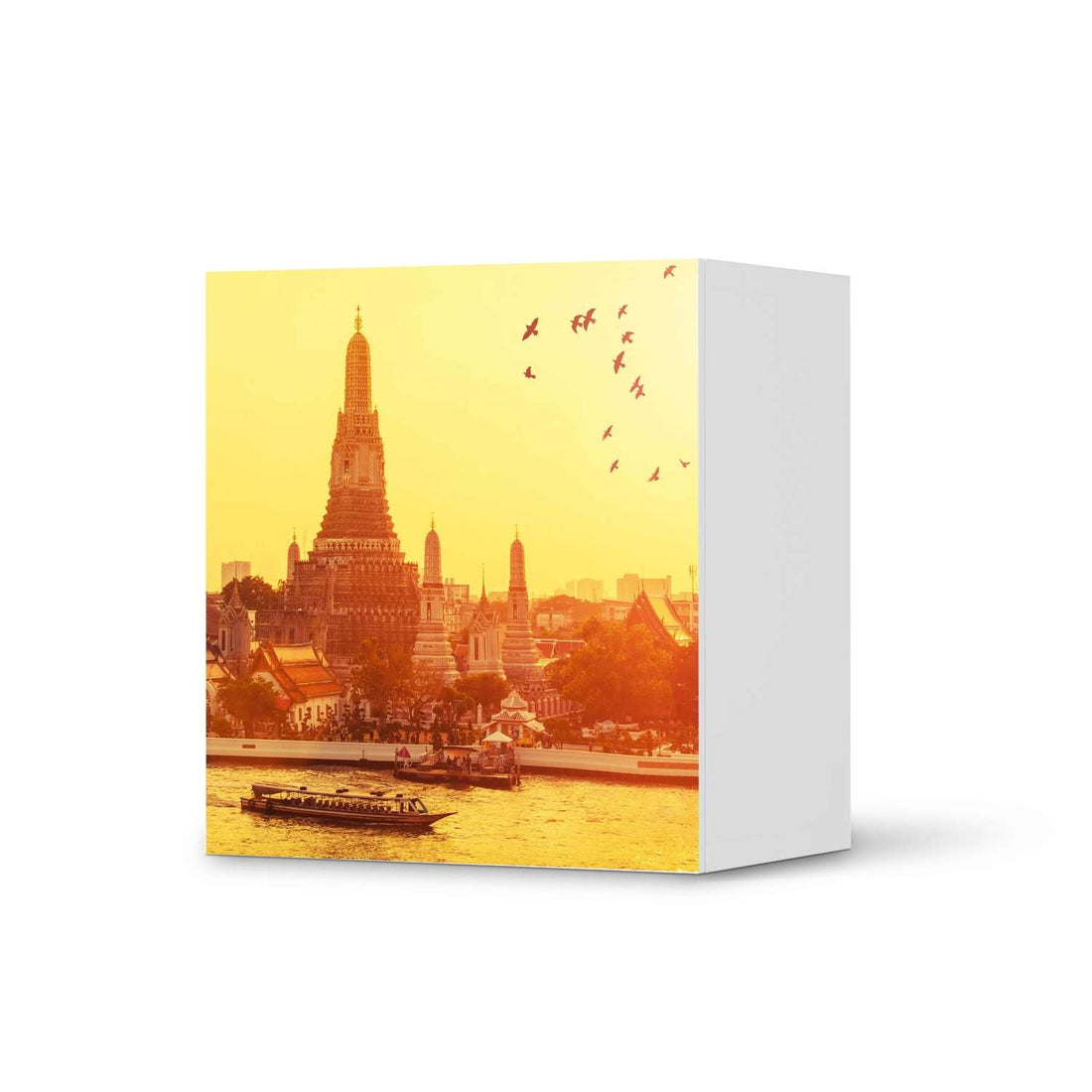Klebefolie für Möbel Bangkok Sunset - IKEA Besta Regal 1 Türe  - weiss