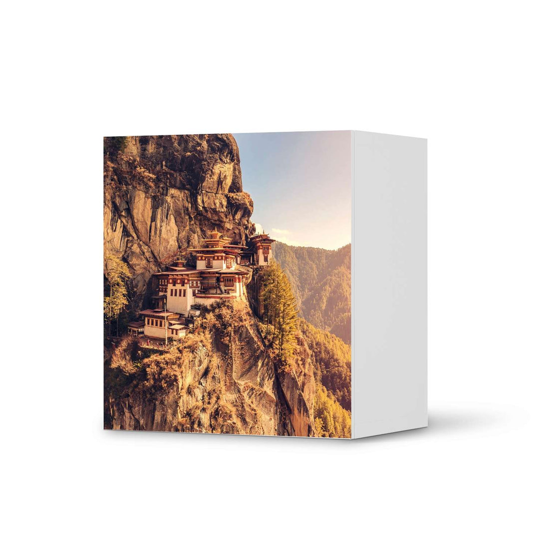 Klebefolie für Möbel Bhutans Paradise - IKEA Besta Regal 1 Türe  - weiss