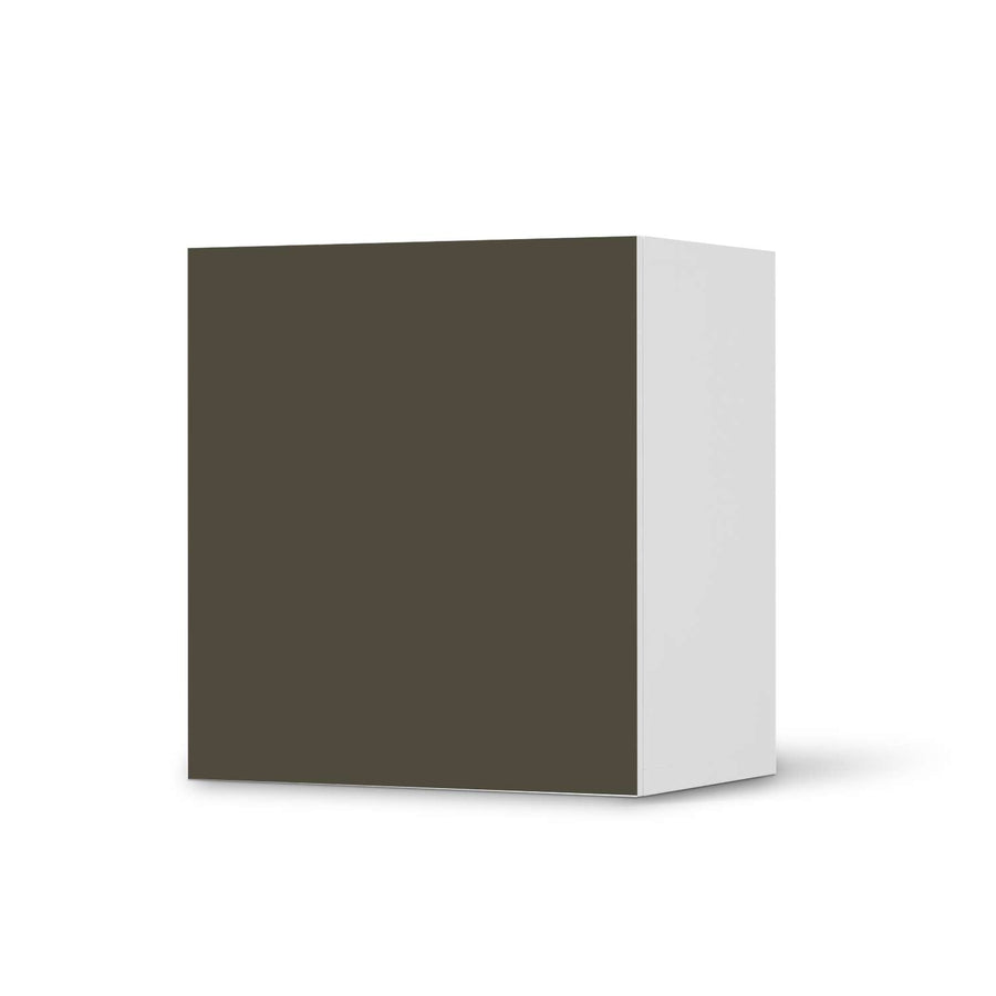 Klebefolie für Möbel Braungrau Dark - IKEA Besta Regal 1 Türe  - weiss
