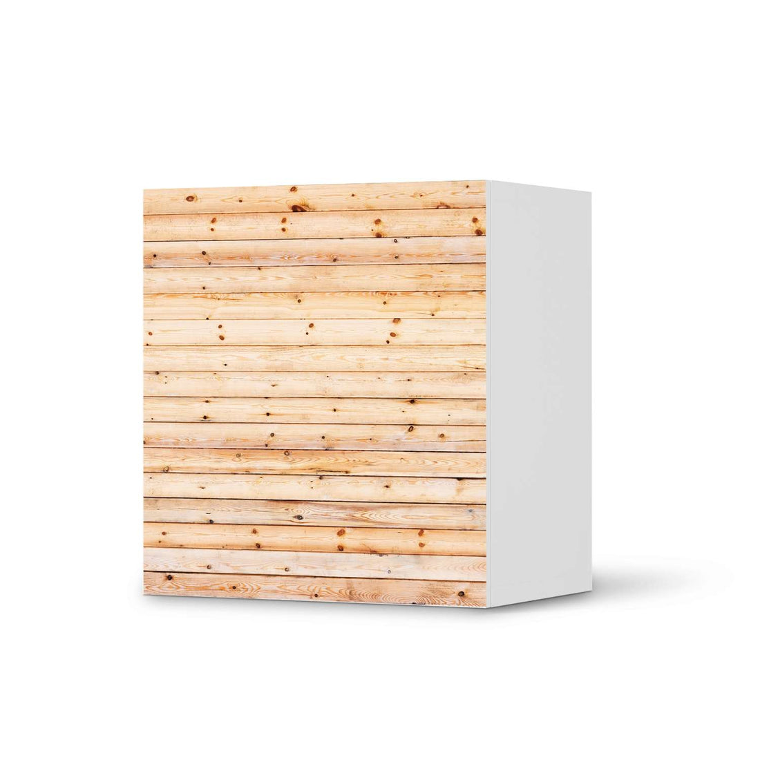 Klebefolie für Möbel Bright Planks - IKEA Besta Regal 1 Türe  - weiss