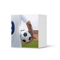 Klebefolie für Möbel Footballmania - IKEA Besta Regal 1 Türe  - weiss