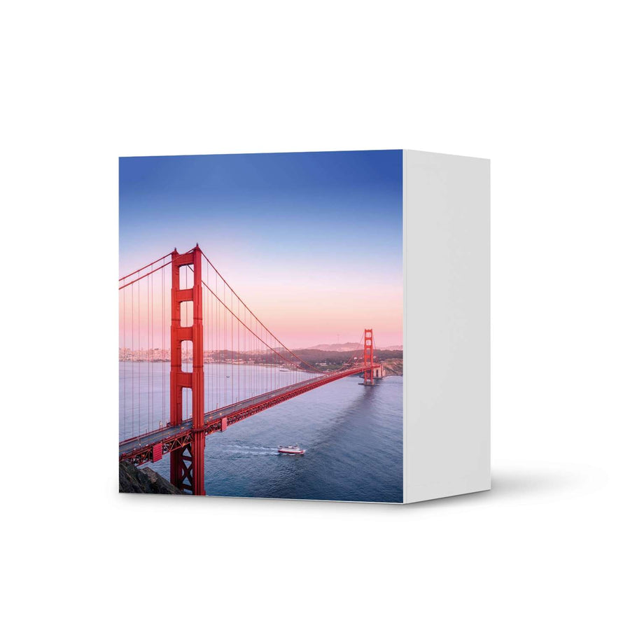 Klebefolie für Möbel Golden Gate - IKEA Besta Regal 1 Türe  - weiss