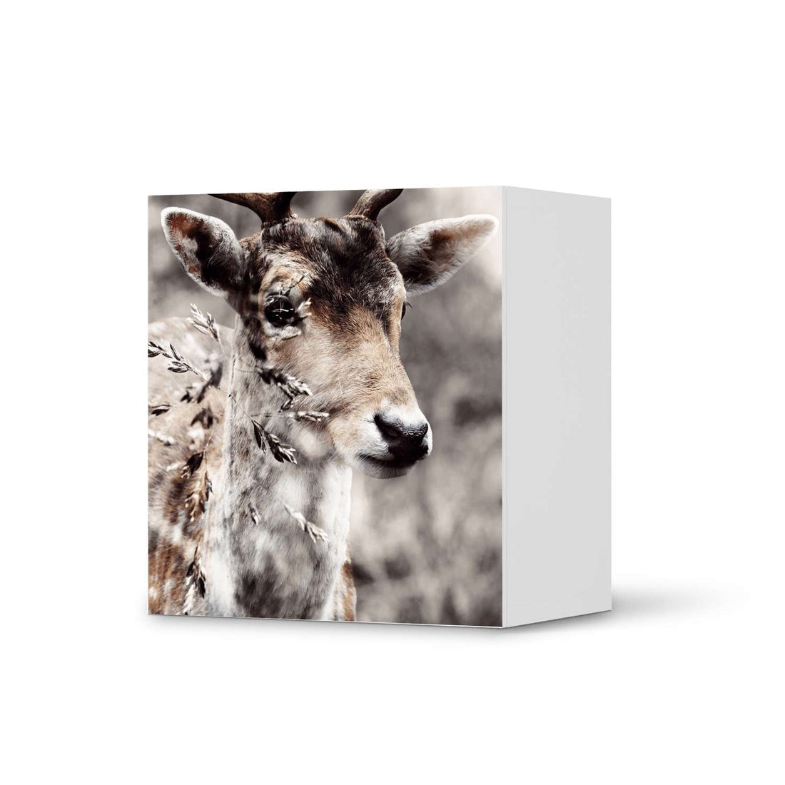 Klebefolie für Möbel Hirsch - IKEA Besta Regal 1 Türe  - weiss