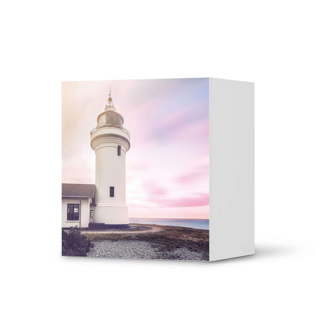 Klebefolie für Möbel Lighthouse - IKEA Besta Regal 1 Türe  - weiss