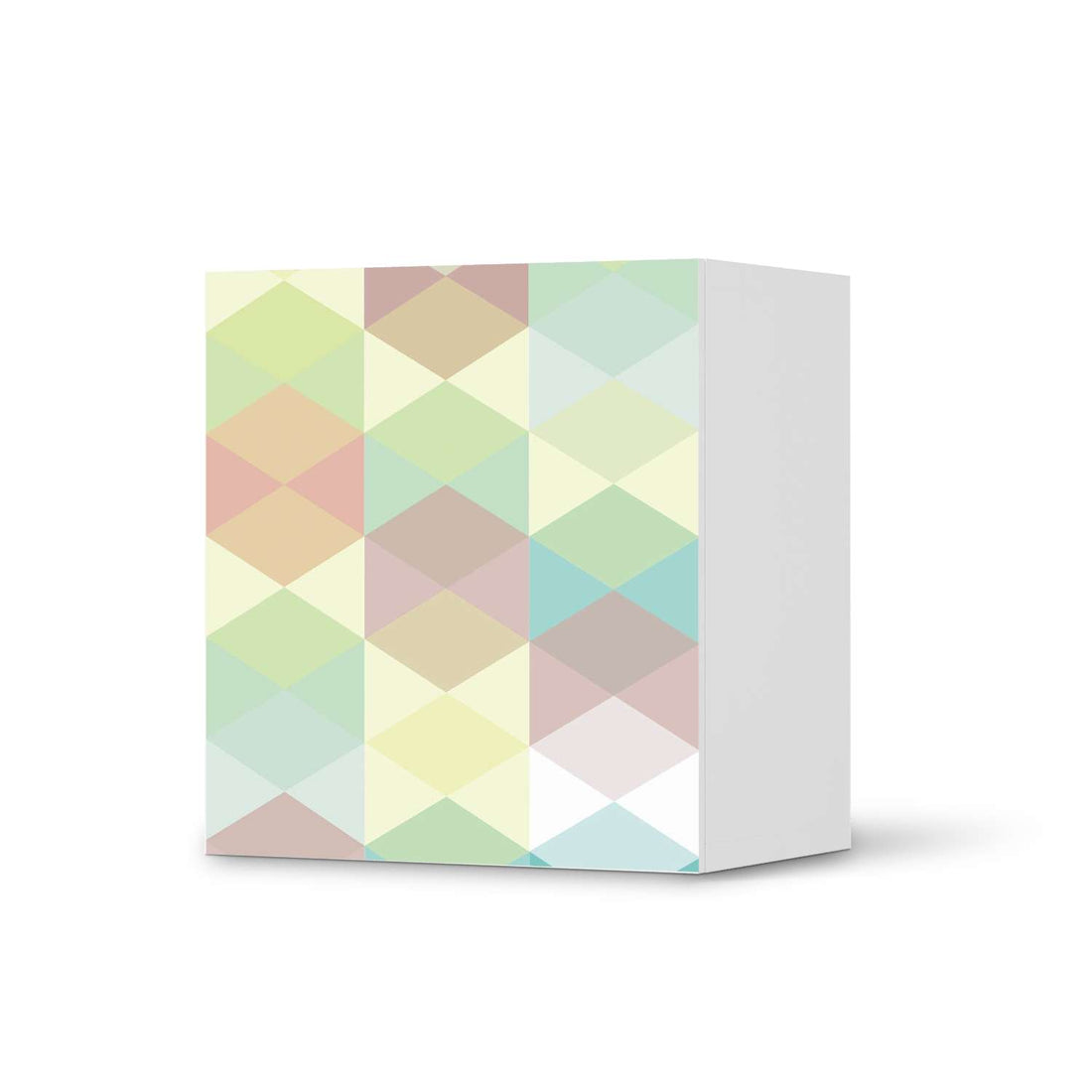 Klebefolie für Möbel Melitta Pastell Geometrie - IKEA Besta Regal 1 Türe  - weiss