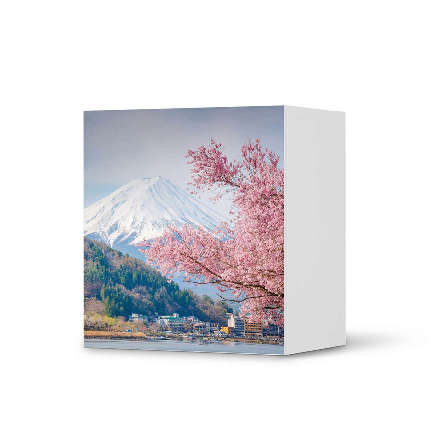 Klebefolie für Möbel Mount Fuji - IKEA Besta Regal 1 Türe  - weiss