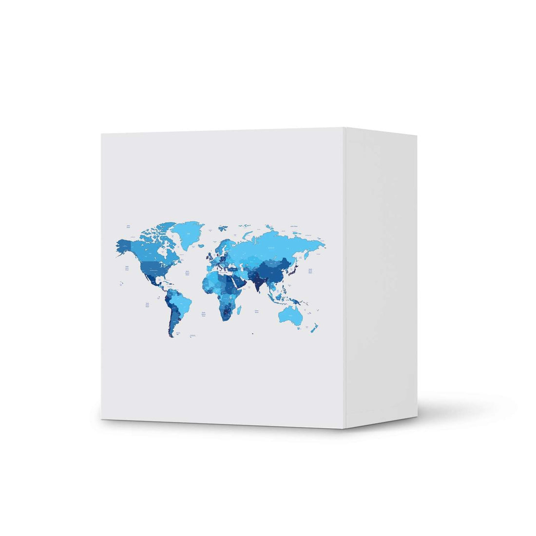 Klebefolie für Möbel Politische Weltkarte - IKEA Besta Regal 1 Türe  - weiss
