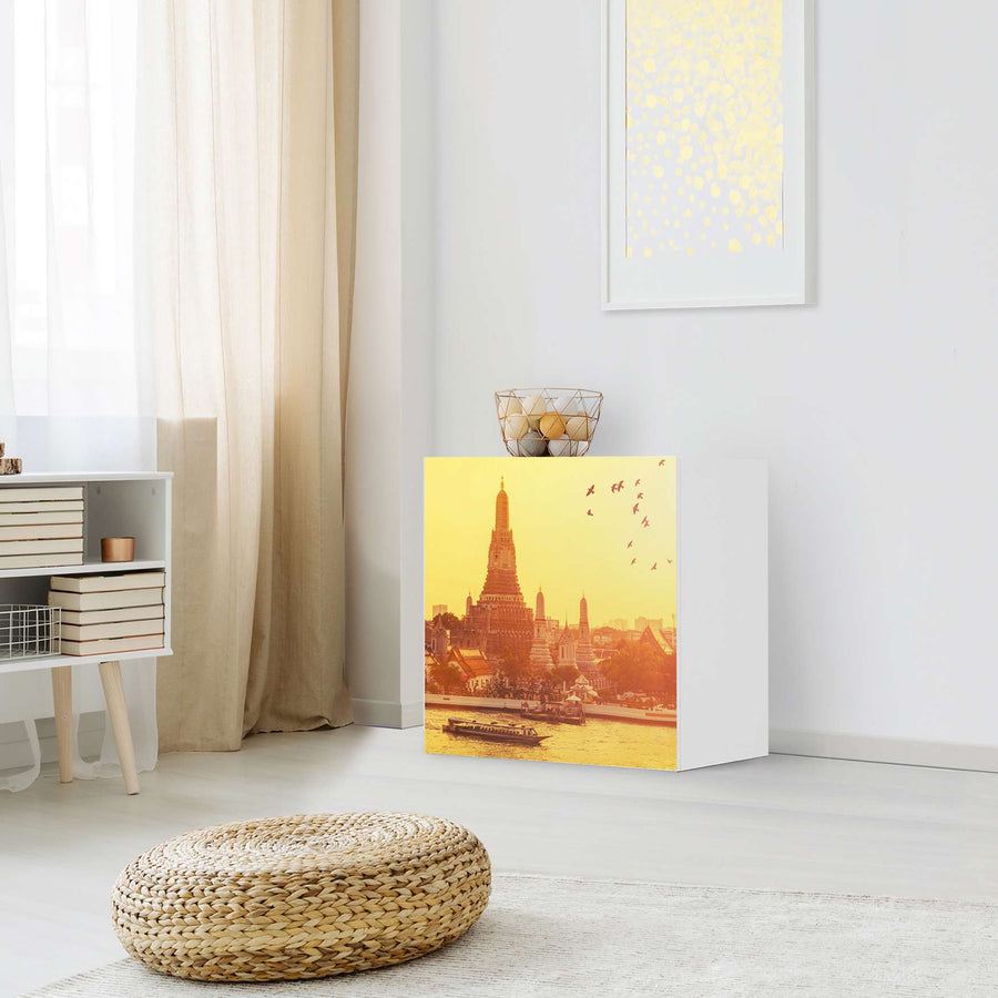 Klebefolie für Möbel Bangkok Sunset - IKEA Besta Regal 1 Türe - Wohnzimmer