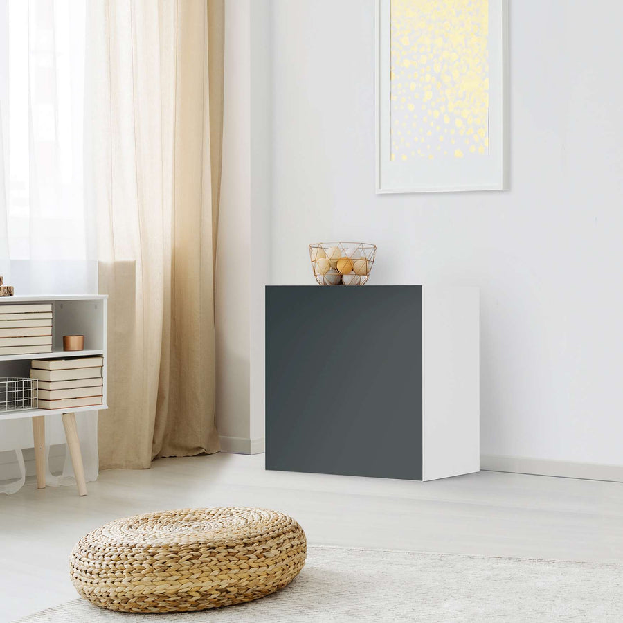 Klebefolie für Möbel Blaugrau Dark - IKEA Besta Regal 1 Türe - Wohnzimmer