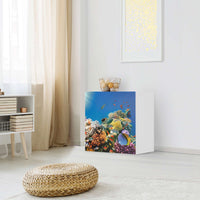 Klebefolie für Möbel Coral Reef - IKEA Besta Regal 1 Türe - Wohnzimmer