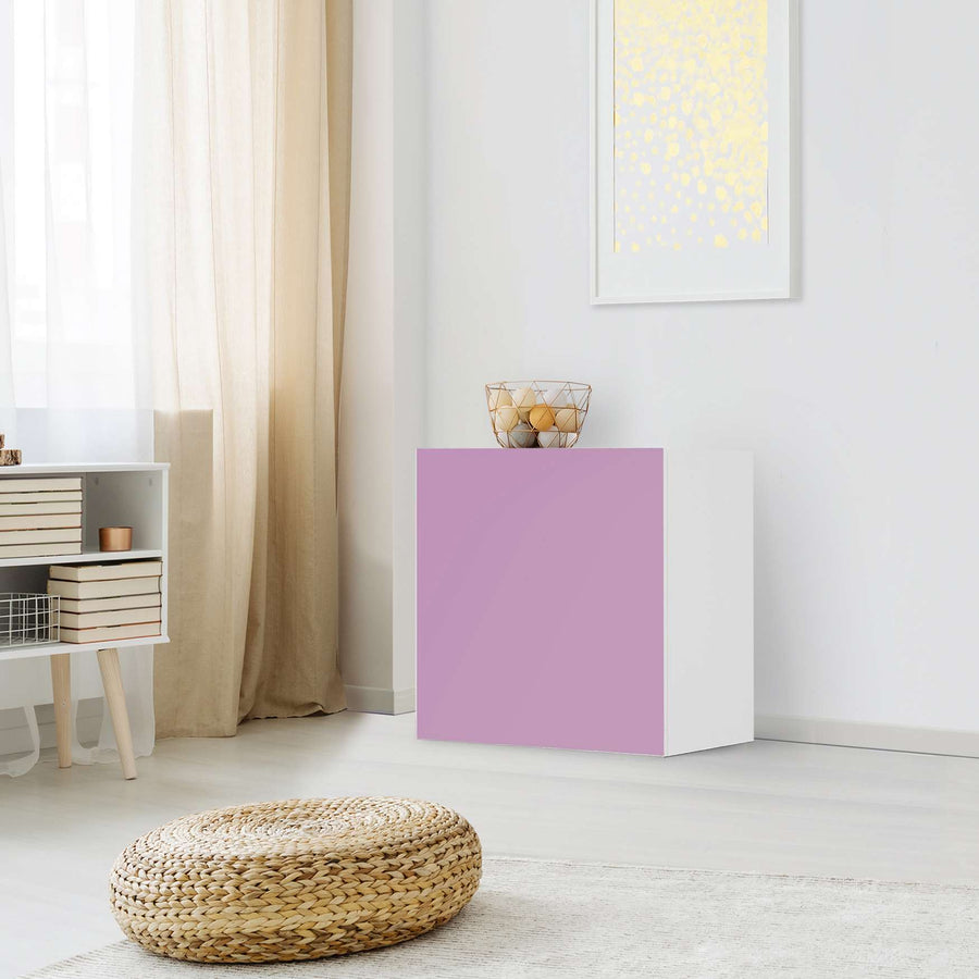 Klebefolie für Möbel Flieder Light - IKEA Besta Regal 1 Türe - Wohnzimmer