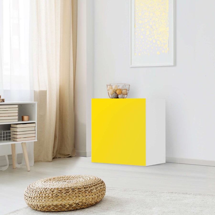 Klebefolie für Möbel Gelb Dark - IKEA Besta Regal 1 Türe - Wohnzimmer
