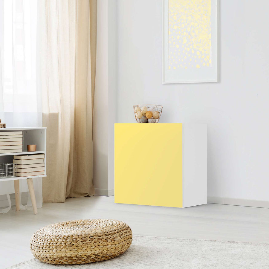 Klebefolie für Möbel Gelb Light - IKEA Besta Regal 1 Türe - Wohnzimmer