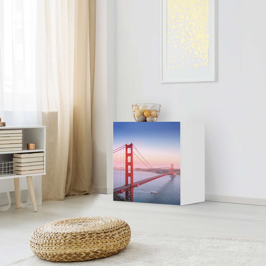 Klebefolie für Möbel Golden Gate - IKEA Besta Regal 1 Türe - Wohnzimmer