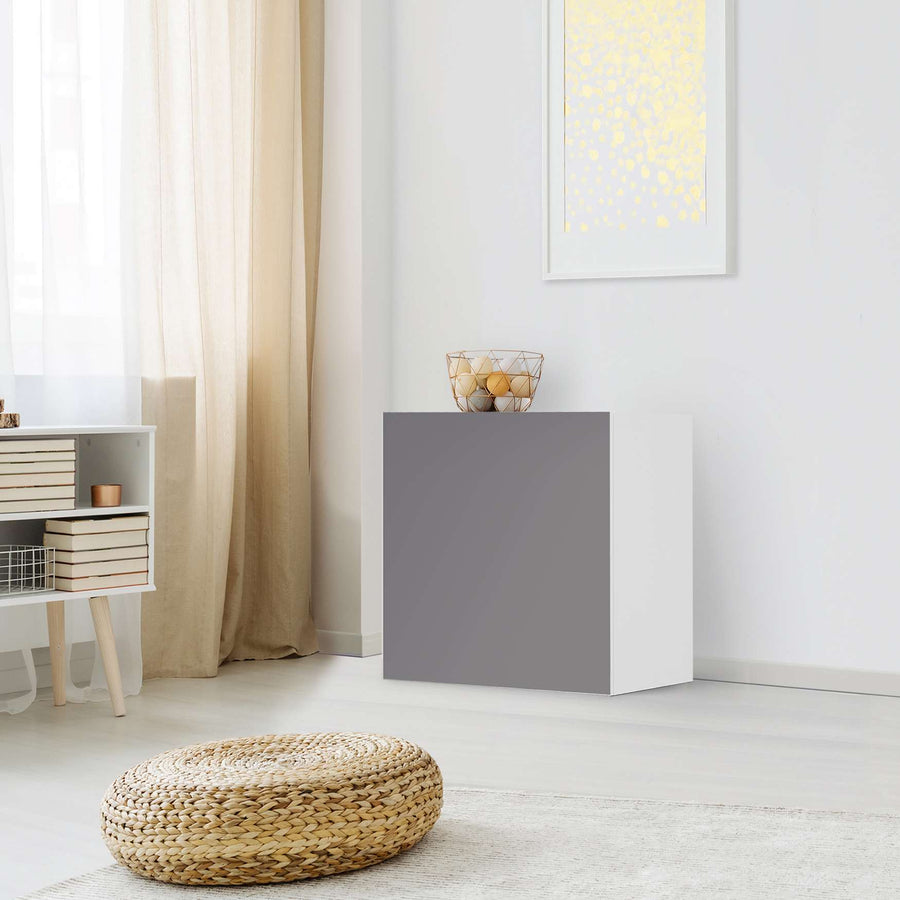 Klebefolie für Möbel Grau Light - IKEA Besta Regal 1 Türe - Wohnzimmer