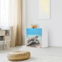 Klebefolie für Möbel Green Sea Turtle - IKEA Besta Regal 1 Türe - Wohnzimmer