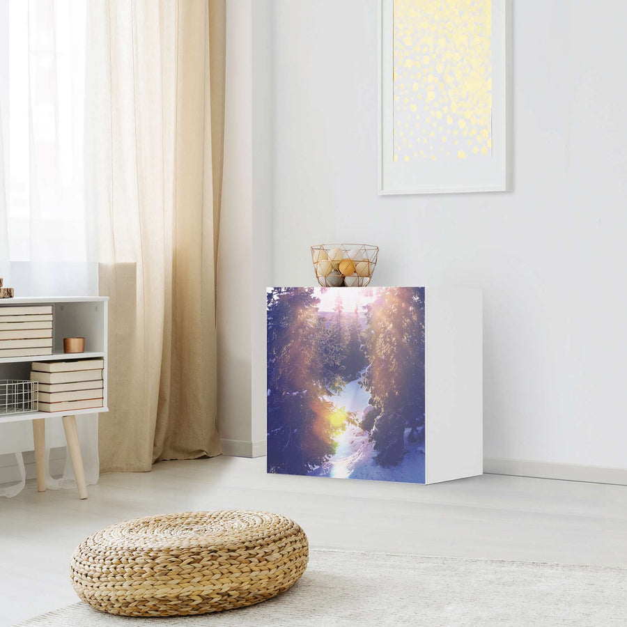 Klebefolie für Möbel Lichtflut - IKEA Besta Regal 1 Türe - Wohnzimmer