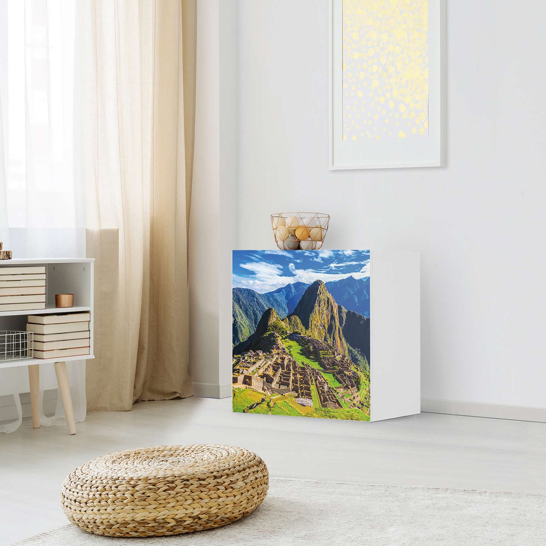 Klebefolie für Möbel Machu Picchu - IKEA Besta Regal 1 Türe - Wohnzimmer