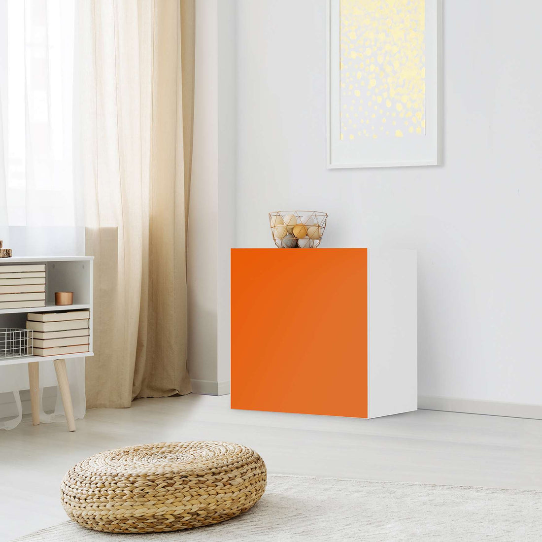 Klebefolie für Möbel Orange Dark - IKEA Besta Regal 1 Türe - Wohnzimmer