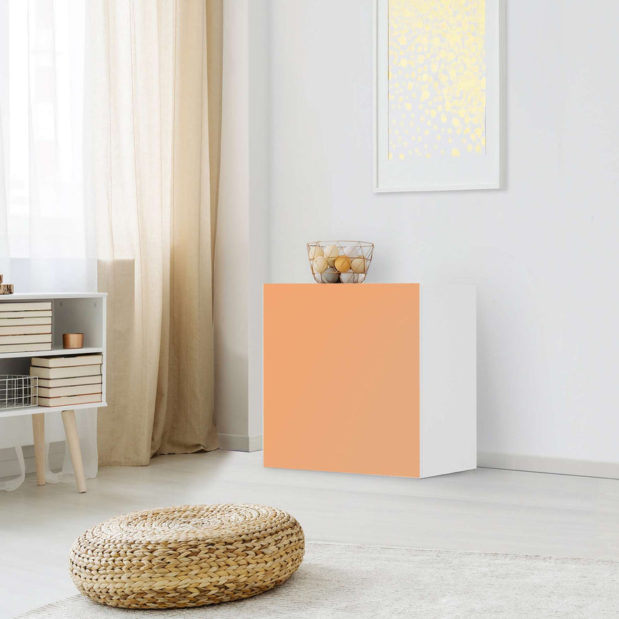Klebefolie für Möbel Orange Light - IKEA Besta Regal 1 Türe - Wohnzimmer
