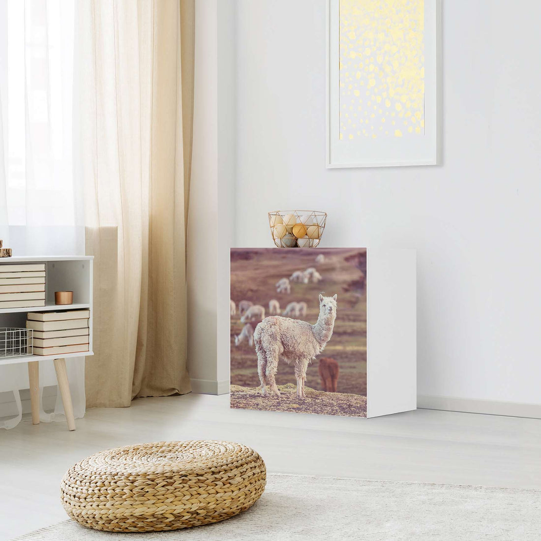 Klebefolie für Möbel Pako - IKEA Besta Regal 1 Türe - Wohnzimmer