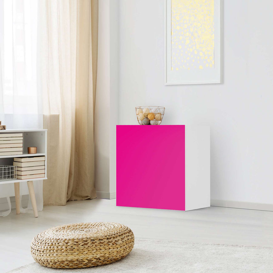 Klebefolie für Möbel Pink Dark - IKEA Besta Regal 1 Türe - Wohnzimmer
