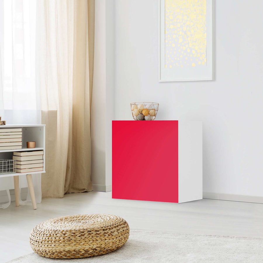 Klebefolie für Möbel Rot Light - IKEA Besta Regal 1 Türe - Wohnzimmer