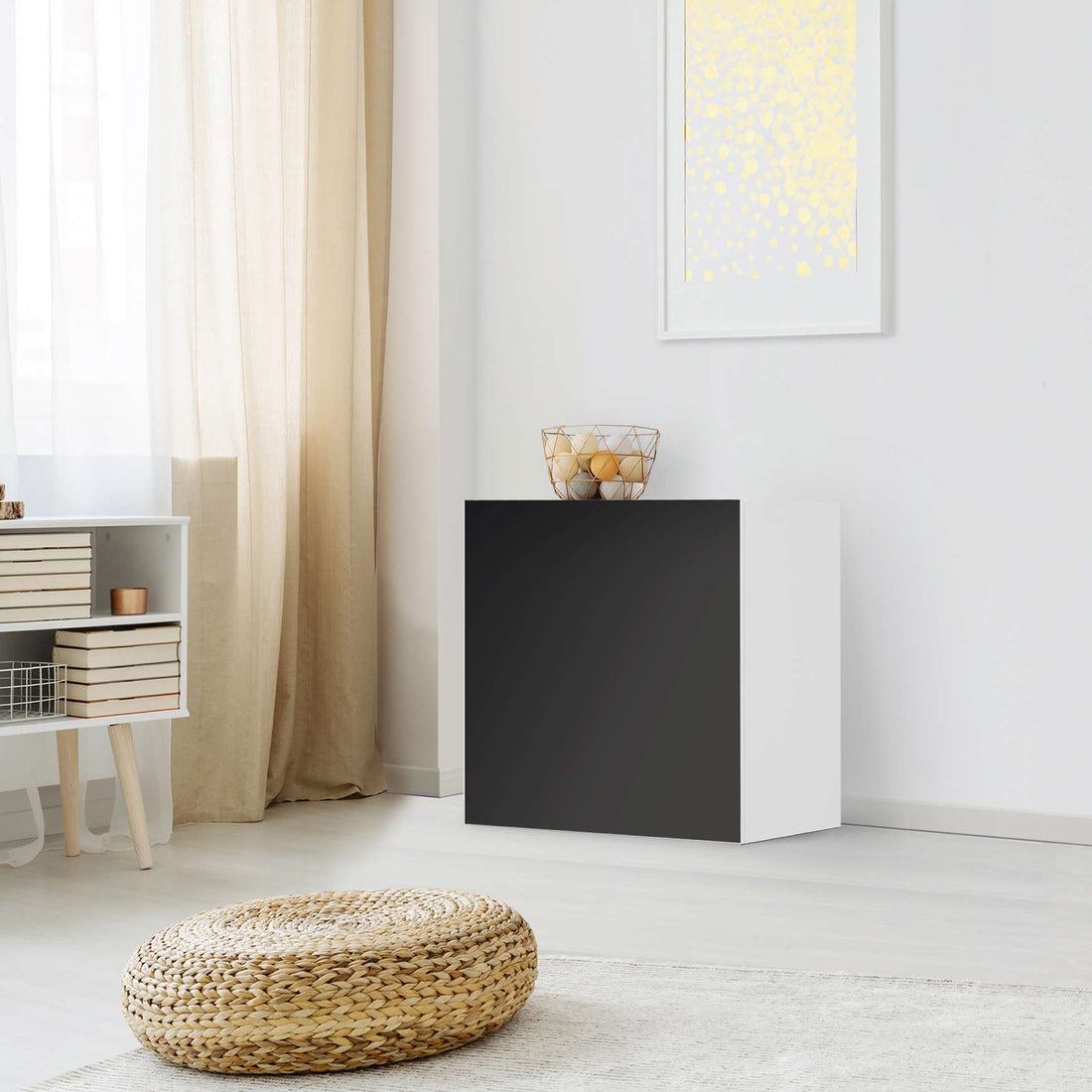 Klebefolie für Möbel IKEA Besta Regal 1 Türe - Schwarz – creatisto