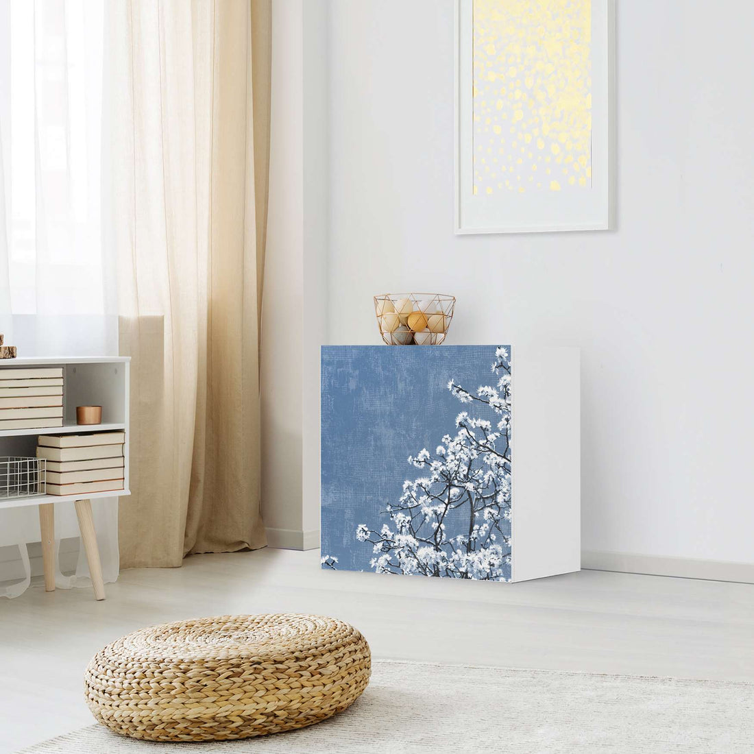 Klebefolie für Möbel Spring Tree - IKEA Besta Regal 1 Türe - Wohnzimmer