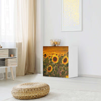 Klebefolie für Möbel Sunflowers - IKEA Besta Regal 1 Türe - Wohnzimmer
