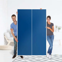 Klebefolie für Möbel Blau Dark - IKEA Besta Schrank Hoch 2 Türen - Folie