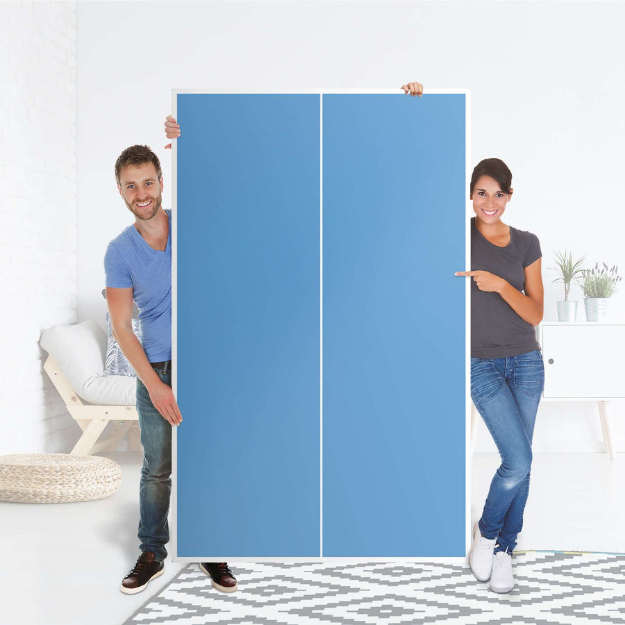 Klebefolie für Möbel Blau Light - IKEA Besta Schrank Hoch 2 Türen - Folie