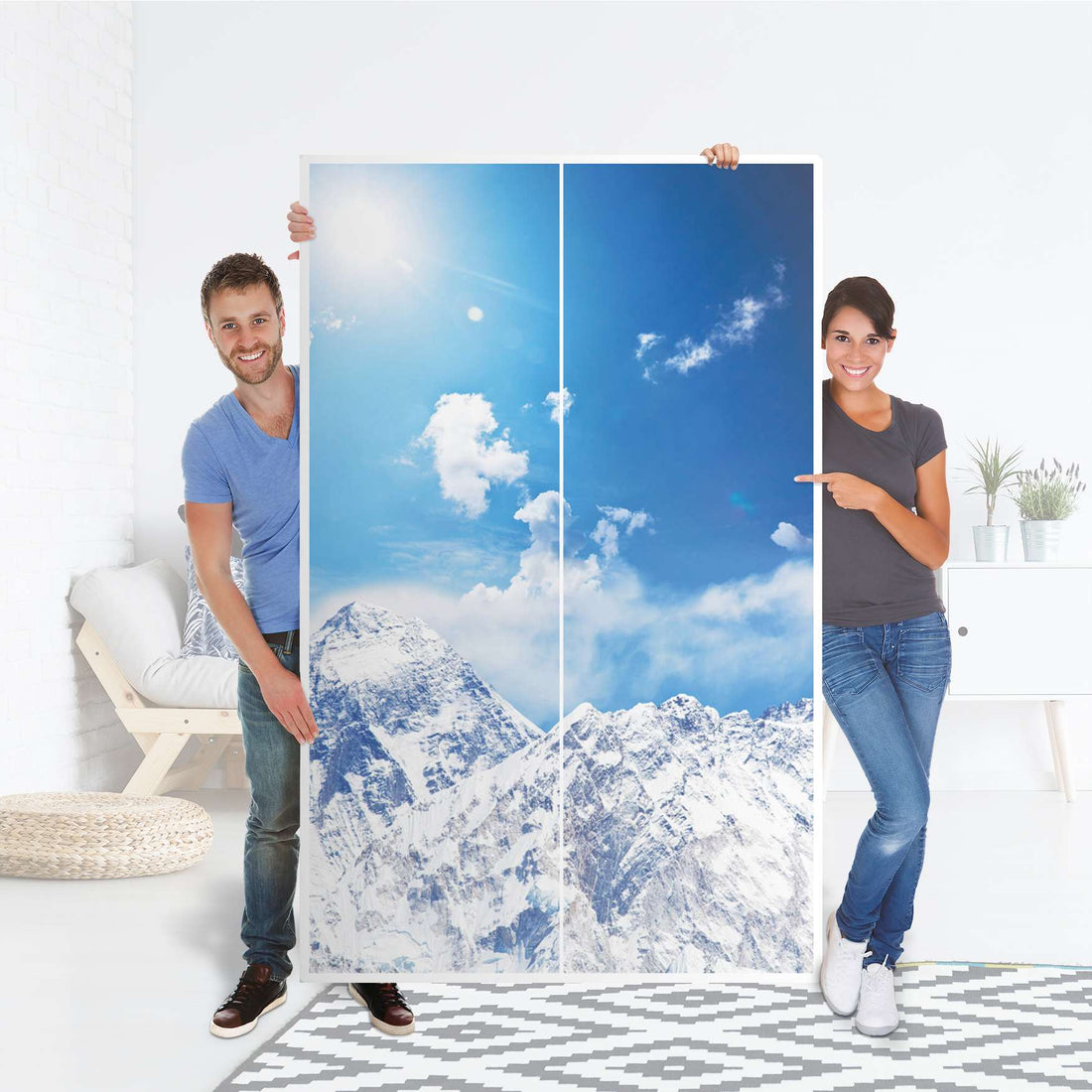 Klebefolie für Möbel Everest - IKEA Besta Schrank Hoch 2 Türen - Folie