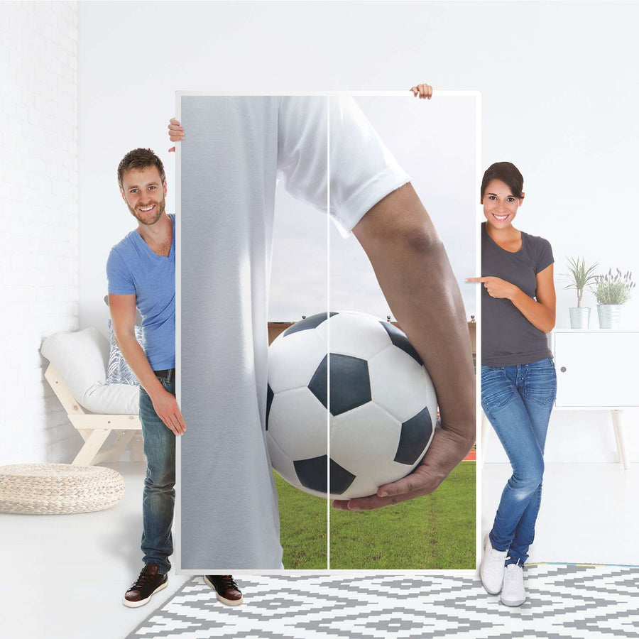 Klebefolie für Möbel Footballmania - IKEA Besta Schrank Hoch 2 Türen - Folie