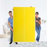 Klebefolie für Möbel Gelb Dark - IKEA Besta Schrank Hoch 2 Türen - Folie