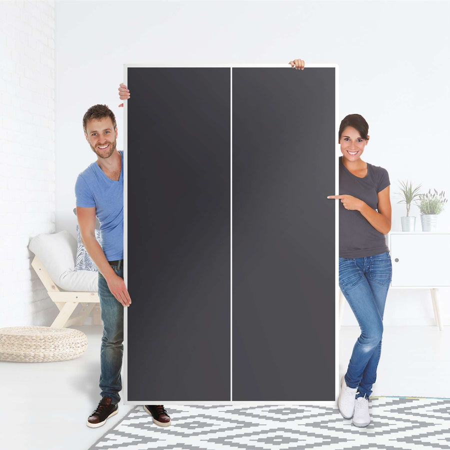 Klebefolie für Möbel Grau Dark - IKEA Besta Schrank Hoch 2 Türen - Folie