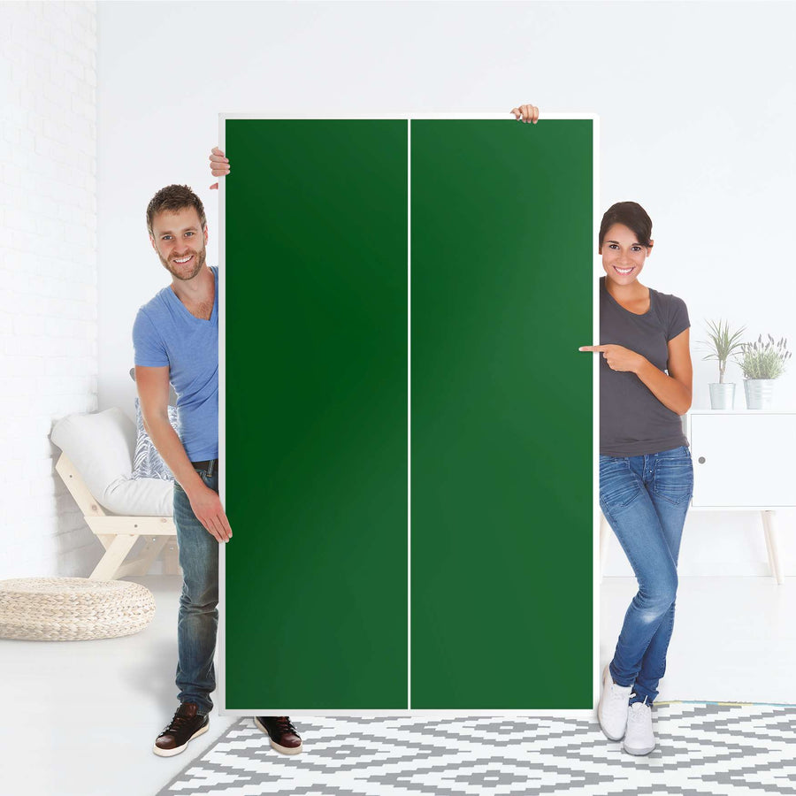 Klebefolie für Möbel Grün Dark - IKEA Besta Schrank Hoch 2 Türen - Folie