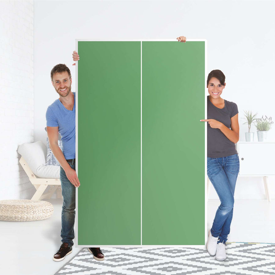 Klebefolie für Möbel Grün Light - IKEA Besta Schrank Hoch 2 Türen - Folie