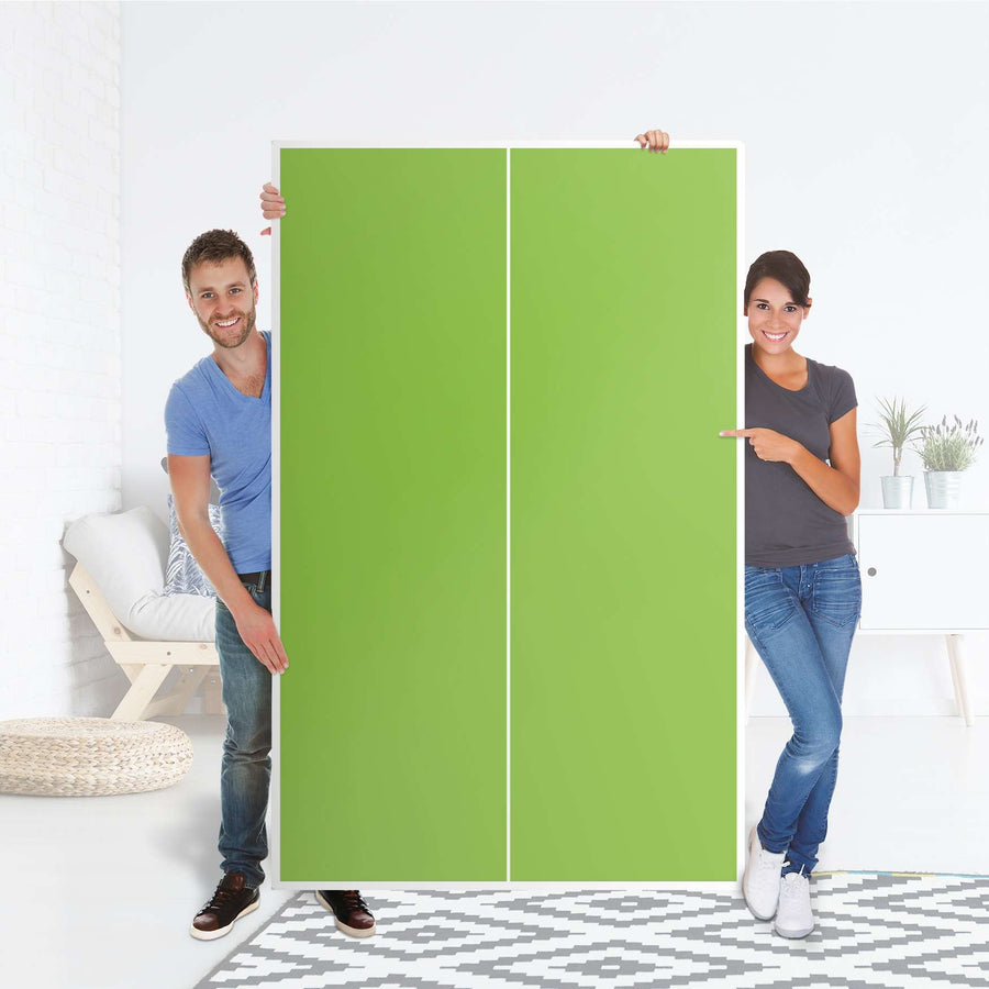 Klebefolie für Möbel Hellgrün Dark - IKEA Besta Schrank Hoch 2 Türen - Folie
