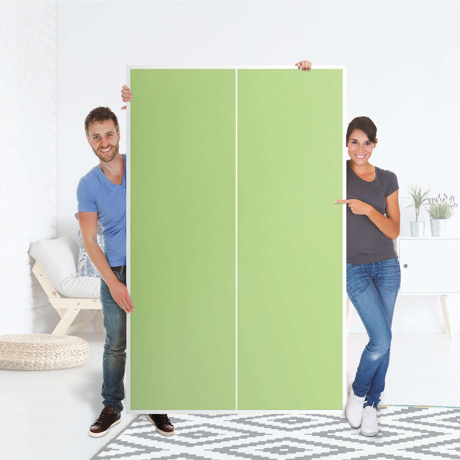 Klebefolie für Möbel Hellgrün Light - IKEA Besta Schrank Hoch 2 Türen - Folie