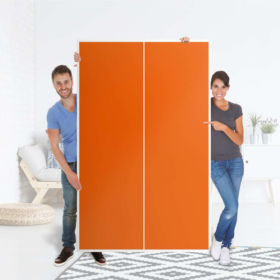 Klebefolie für Möbel Orange Dark - IKEA Besta Schrank Hoch 2 Türen - Folie
