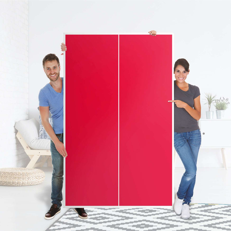 Klebefolie für Möbel Rot Light - IKEA Besta Schrank Hoch 2 Türen - Folie